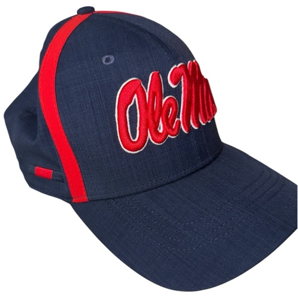Nike Ole Miss Rebels Classic99 Dri-Fit Adjustable Hat Navy Red Embroidered Cap - Picture 2 of 8